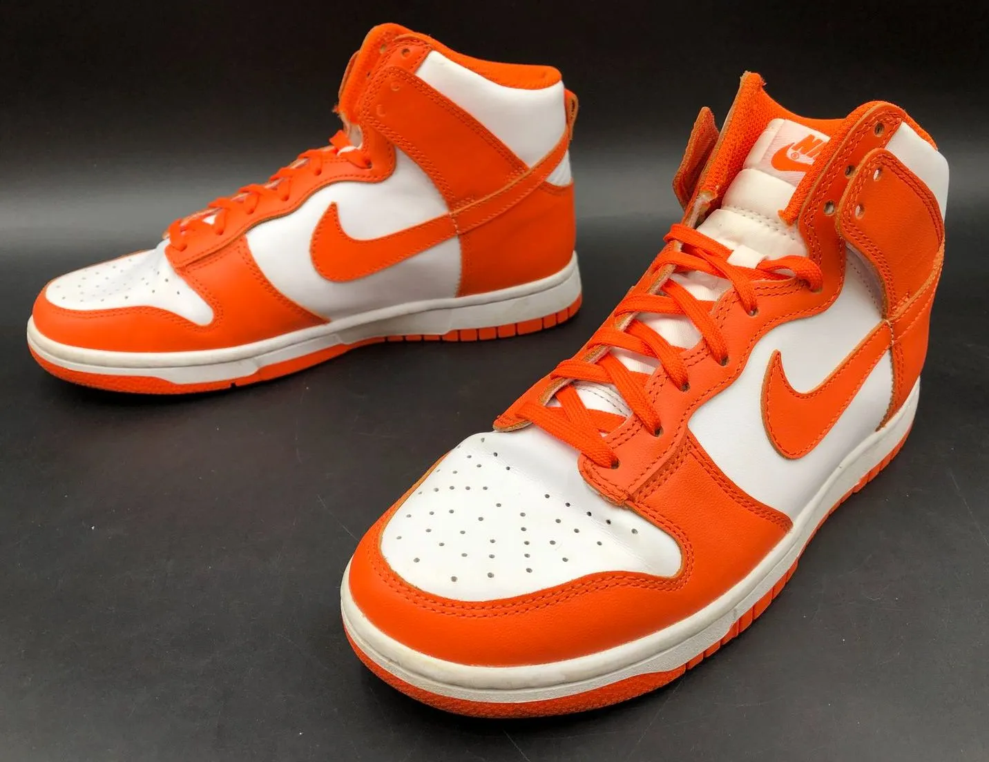Nike Dunk High SP 'Syracuse' 2021 Men's White/Orange Sneakers - Size 7 ( COA)