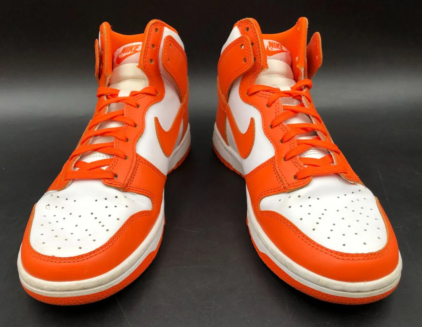 Nike Dunk High SP 'Syracuse' 2021 Men's White/Orange Sneakers - Size 7 ( COA)