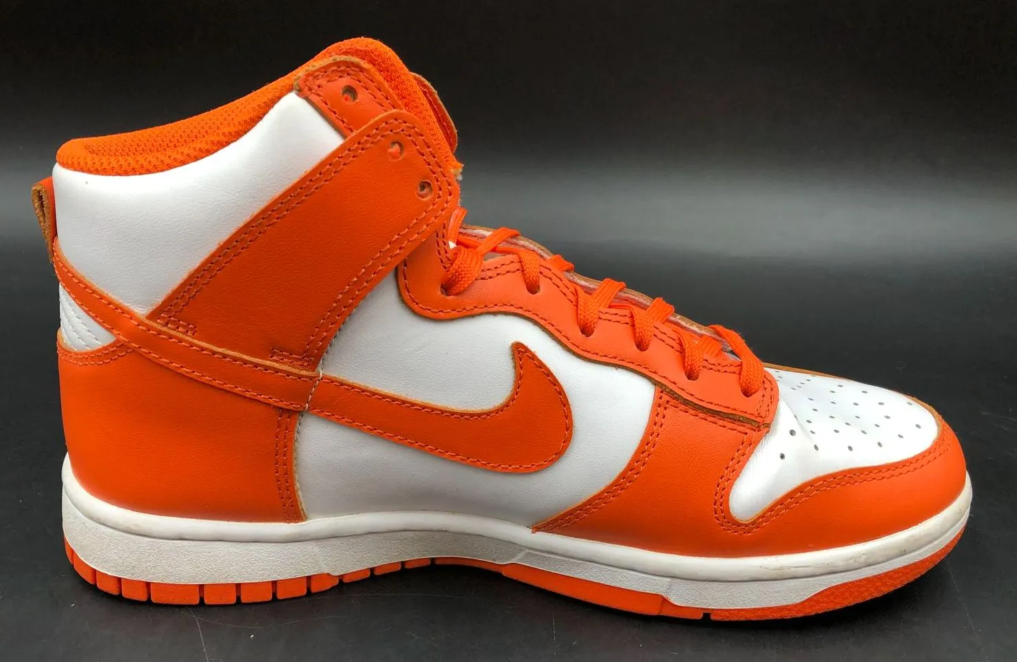 Nike Dunk High SP 'Syracuse' 2021 Men's White/Orange Sneakers - Size 7 ( COA)