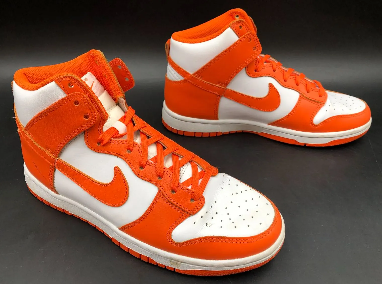 Nike Dunk High SP 'Syracuse' 2021 Men's White/Orange Sneakers - Size 7 ( COA)