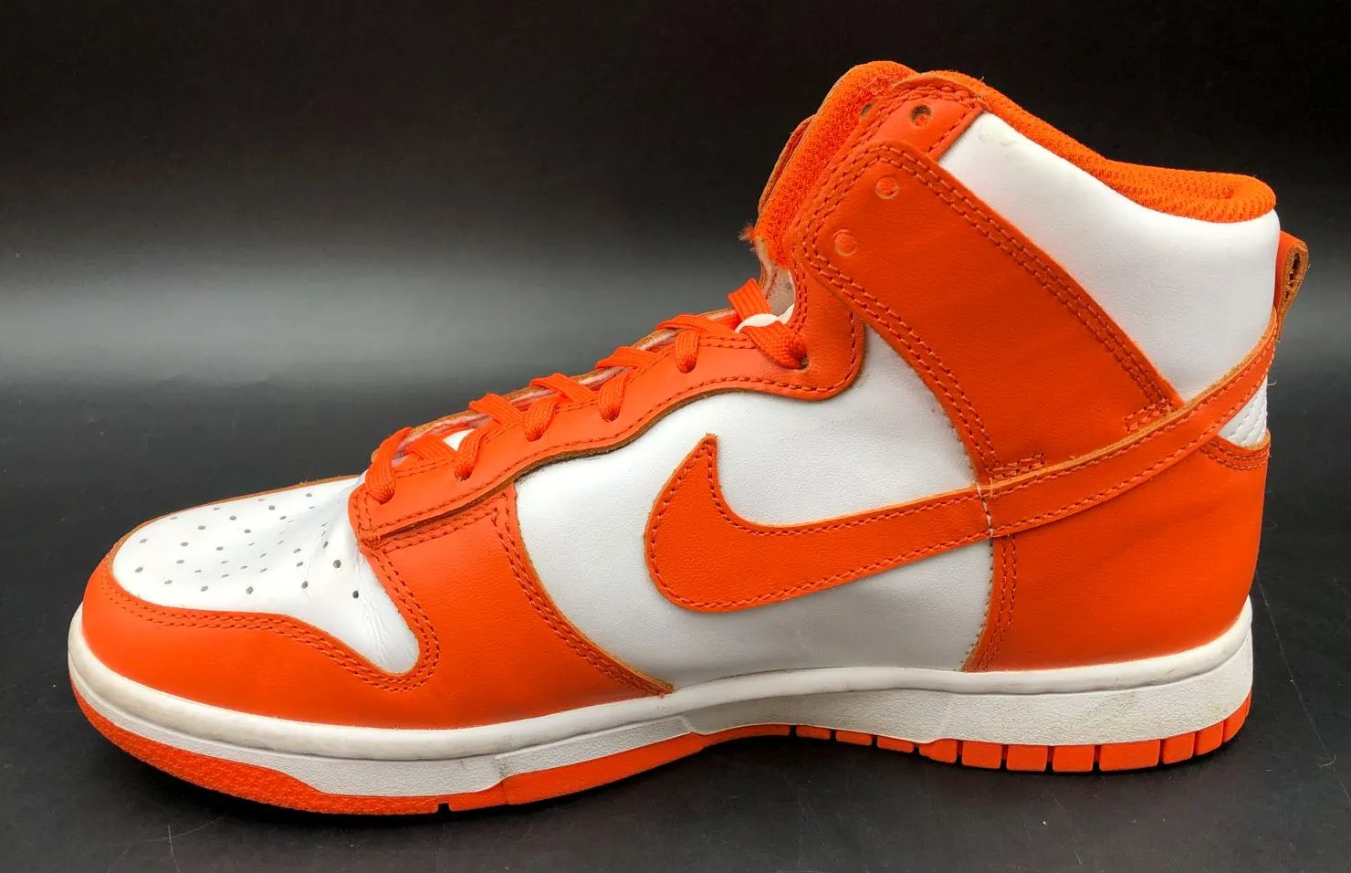 Nike Dunk High SP 'Syracuse' 2021 Men's White/Orange Sneakers - Size 7 ( COA)