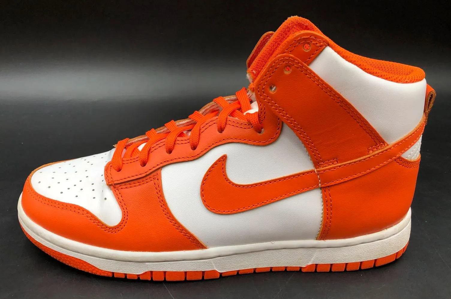 Nike Dunk High SP 'Syracuse' 2021 Men's White/Orange Sneakers - Size 7 ( COA)