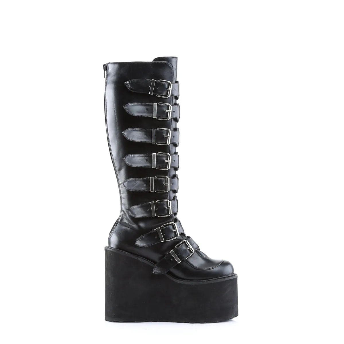 Swing 815 Black Matte Platform Knee Boots