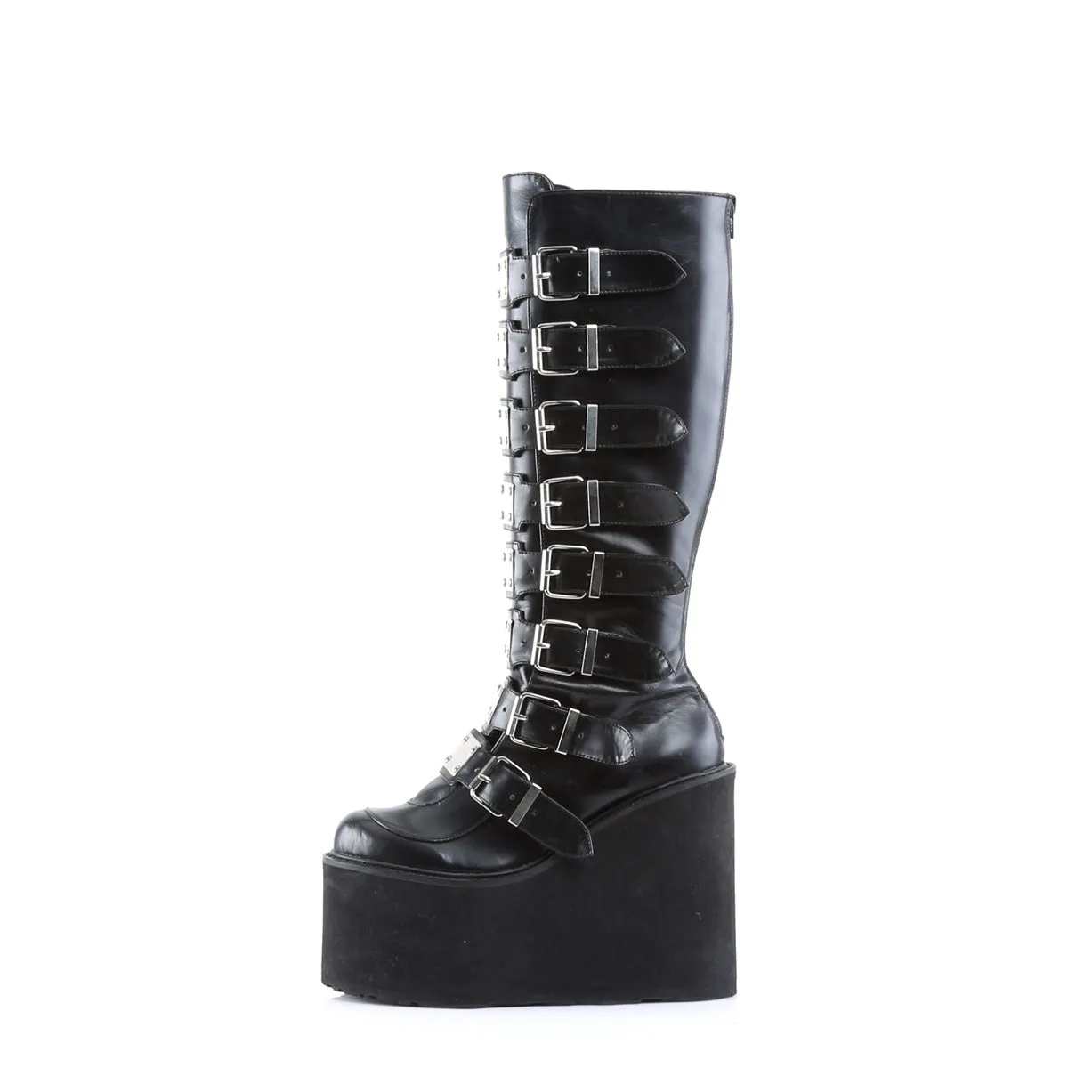 Swing 815 Black Matte Platform Knee Boots